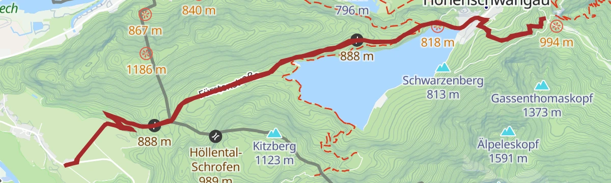 Route map: Über die Fürstenstraße zur Marienbrücke | MTB Tour
